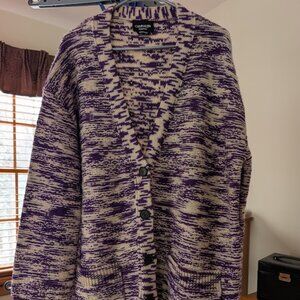 Calvin Klein purple knit cardigan